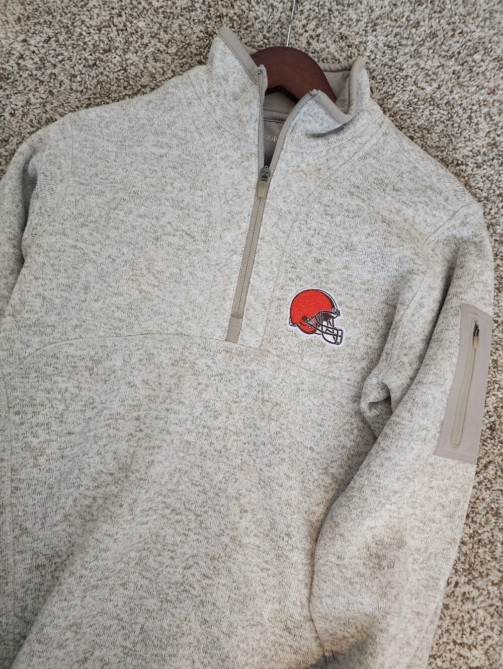 NFL Antigua Cleveland Browns 1/4 Zip Pullover. M Athliesure Sporty Foitball Fall